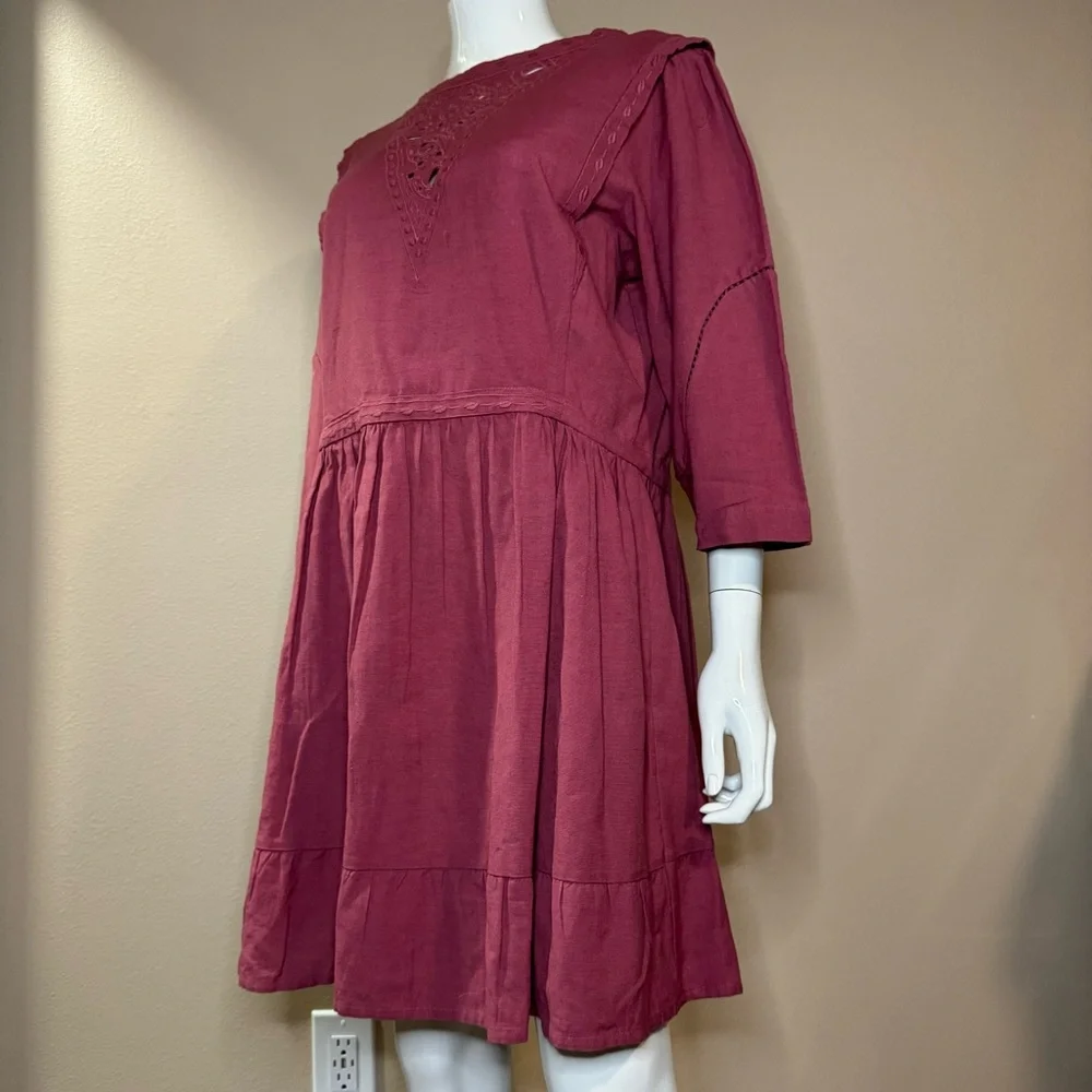 BA&SH Robe Lune in Raspberry - Picture 7 of 12